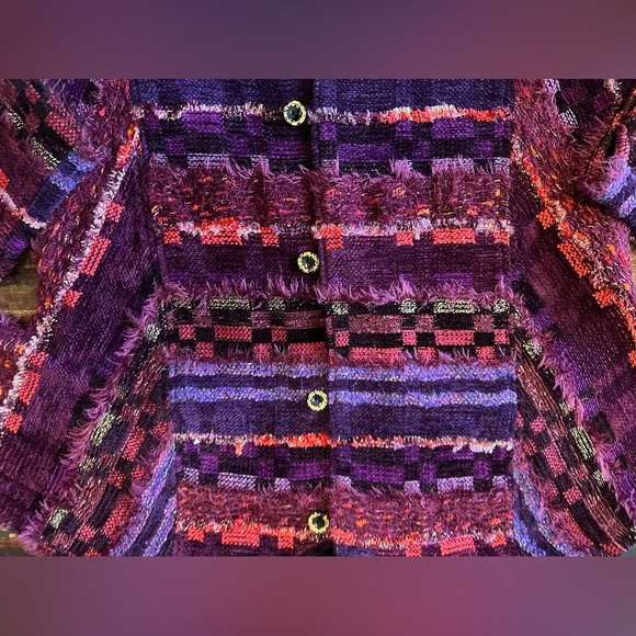 LUCILLE CRIGHTON Handwoven Artisan Jacket Size 8 - Picture 7 of 10